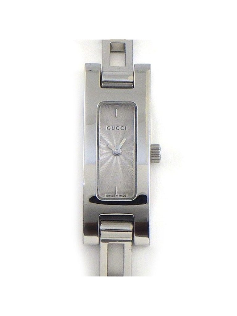 Gucci Watch Bangle Rectangular Silver Guilloche Dial Ss Quartz Analog Gucci Watch Bangle Rectangular Silver Guilloche Dial Ss Quartz Analog